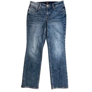 NYDJ Marilyn Straight Leg Jeans‎ Seline Wash Blue Denim MGTBMS2299 Size 10